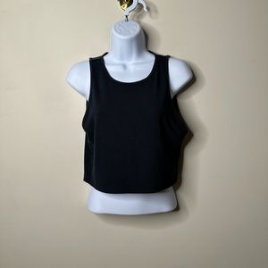 American Eagle Sleeveless Charcoal Grey Ribbed Crop Tank Women's XL